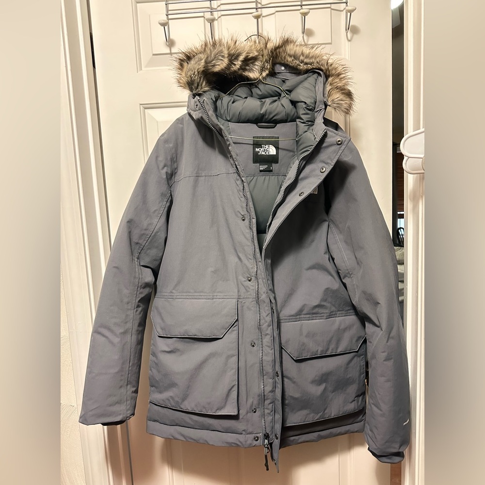 The North Face Men’s Gray Ski Jacket with Fur Hood